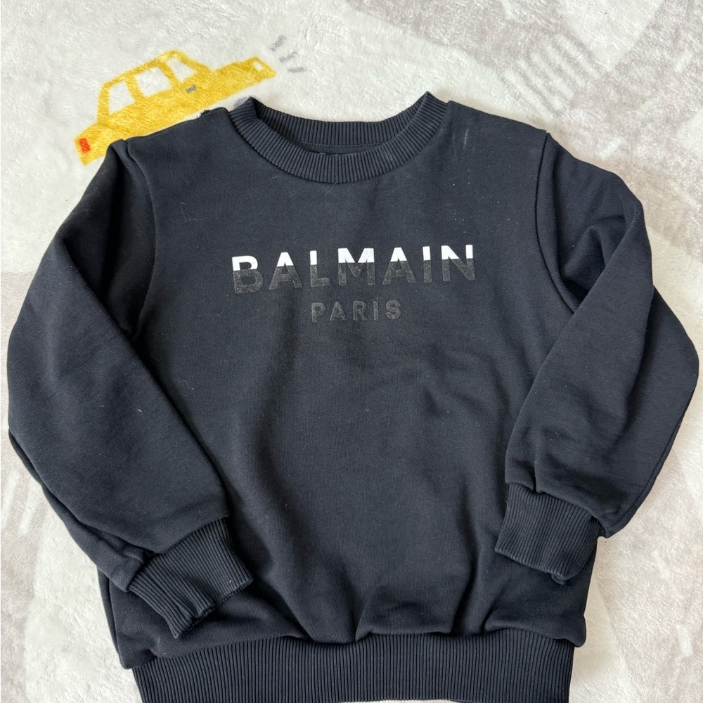 Balmain Black Logo Pullover Sweatshirt